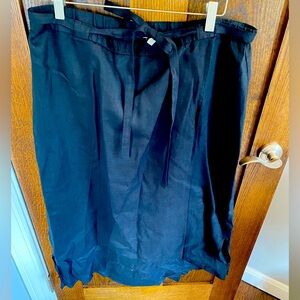 100% organic linen black wrap maxi skirt